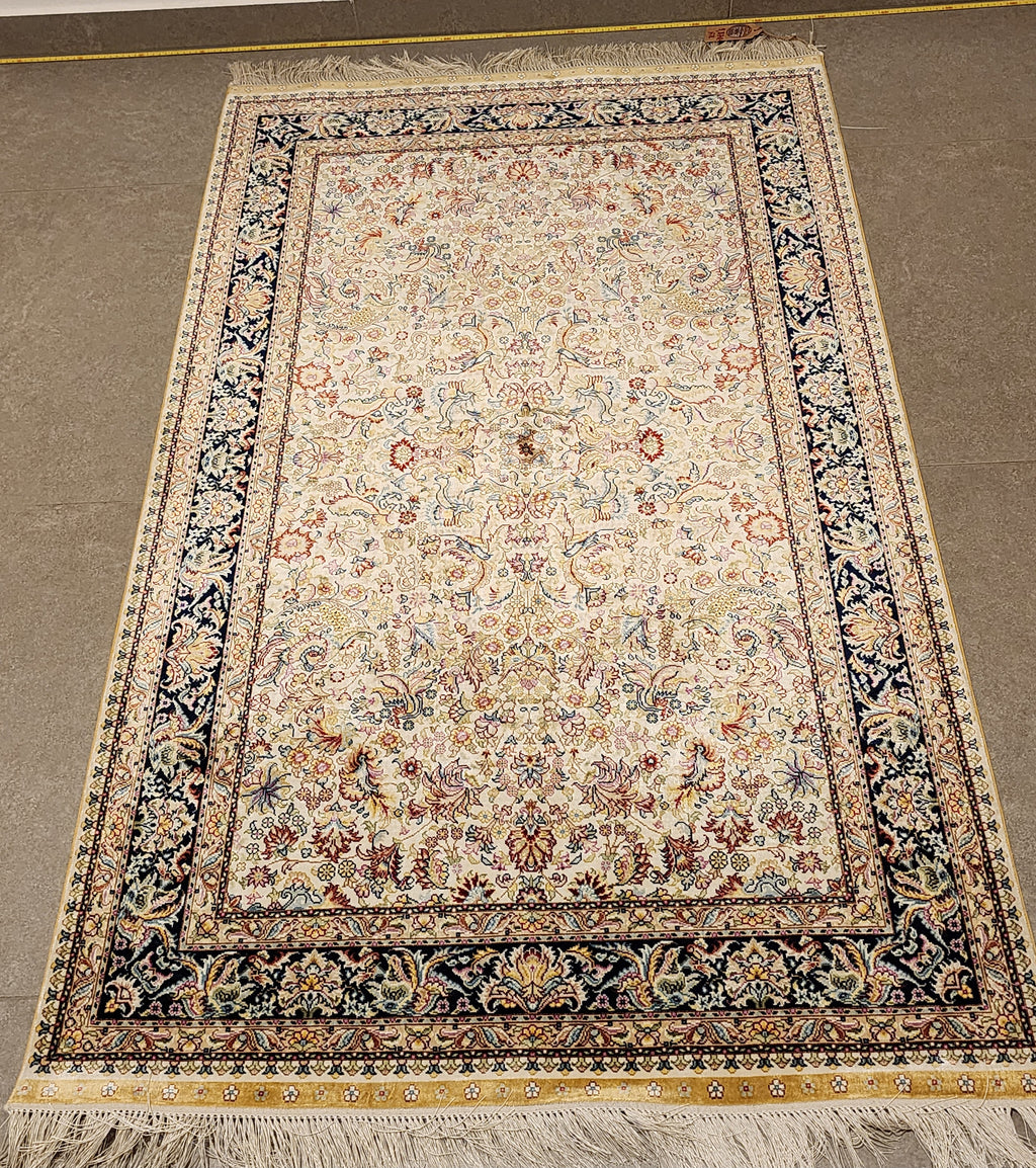 SLC332 SILK PERSIAN GARDEN | שטיח משי עבודת יד הגן הפרסי  100% 93x152 ס"מ