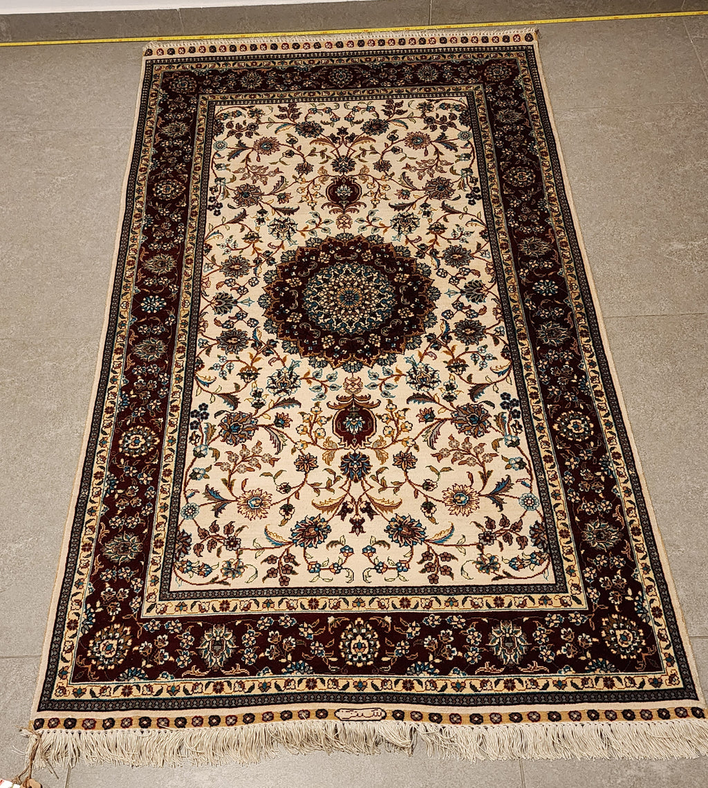 SLC337 SILK ISFAHAN | שטיח משי עבודת יד איספהן  100% 91x152 ס"מ