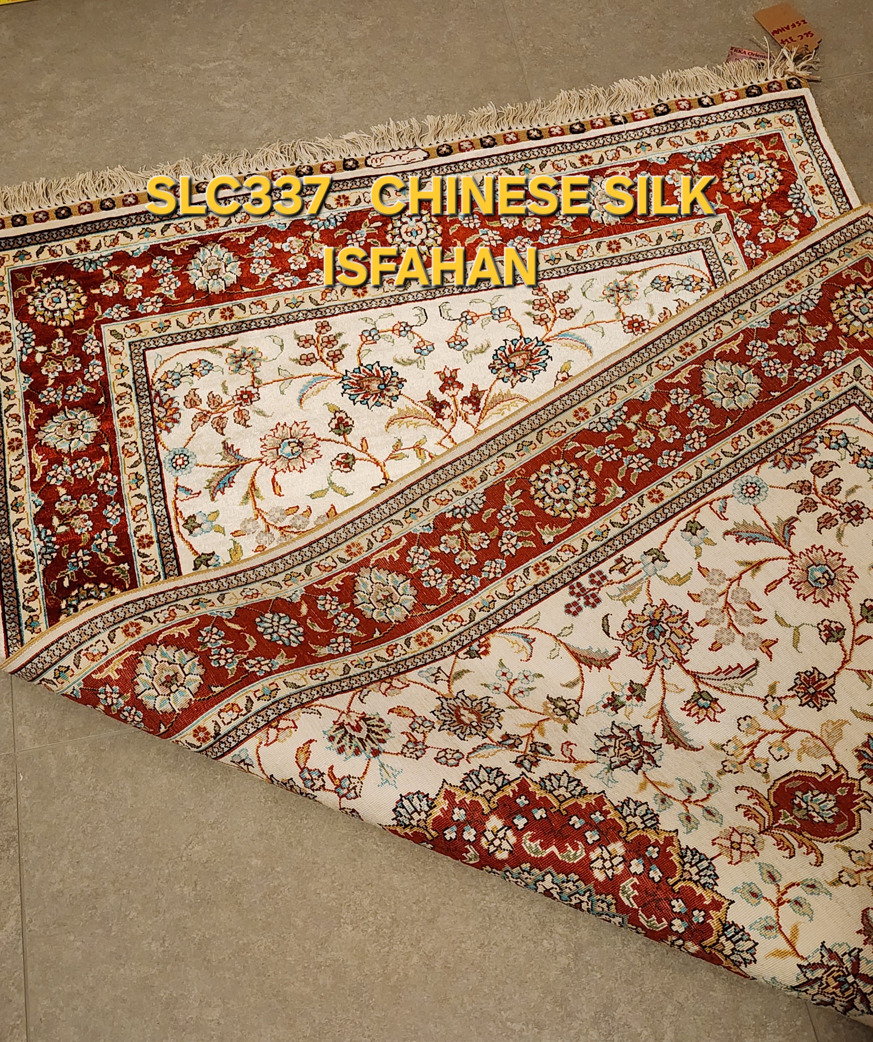 SLC337 SILK ISFAHAN | שטיח משי עבודת יד איספהן  100% 91x152 ס"מ