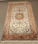 SLC336 SILK TABRIZ | שטיח משי עבודת יד טבריז 100% 91x152 ס"מ