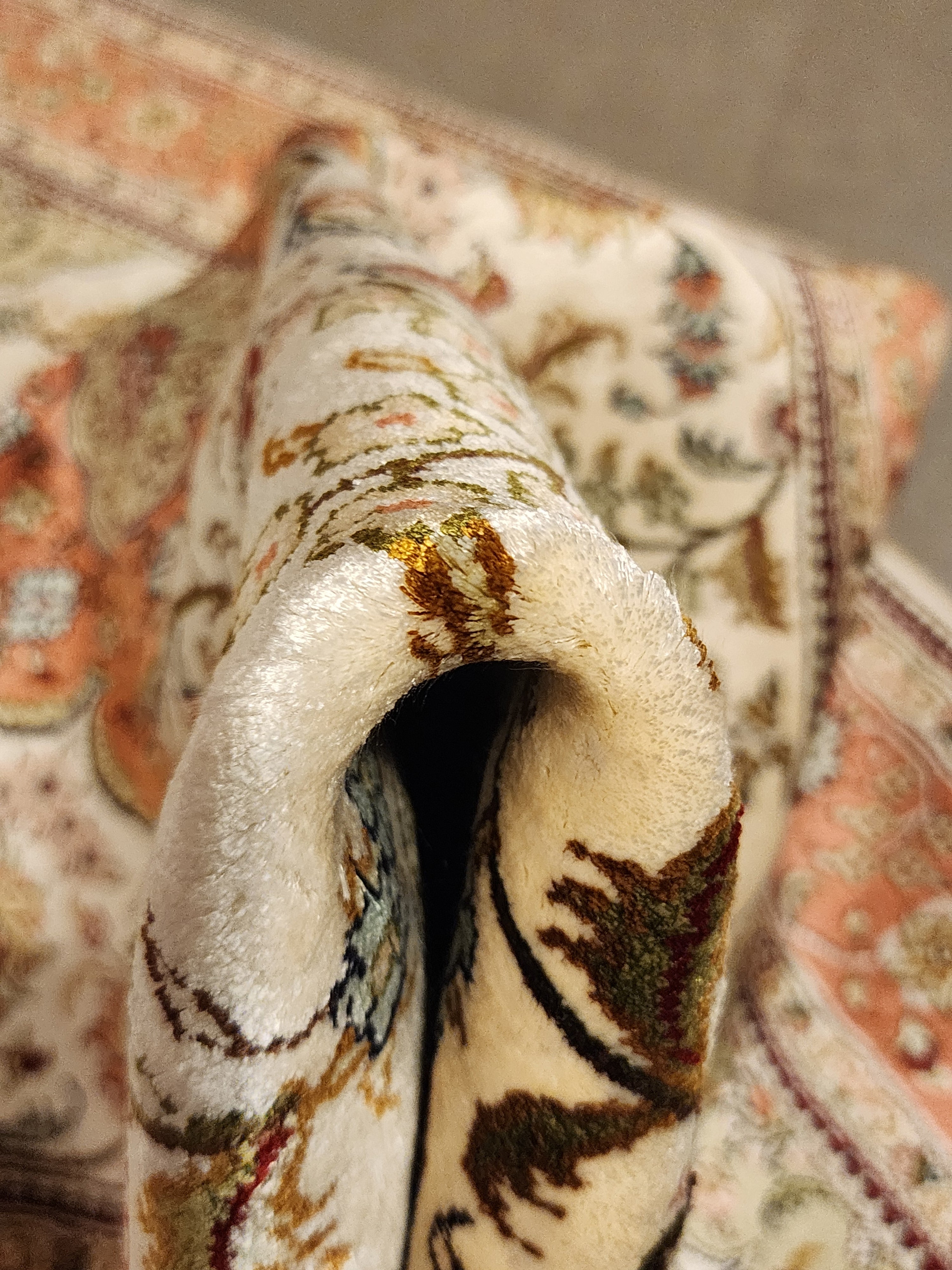 SLC336 SILK TABRIZ | שטיח משי עבודת יד טבריז 100% 91x152 ס"מ