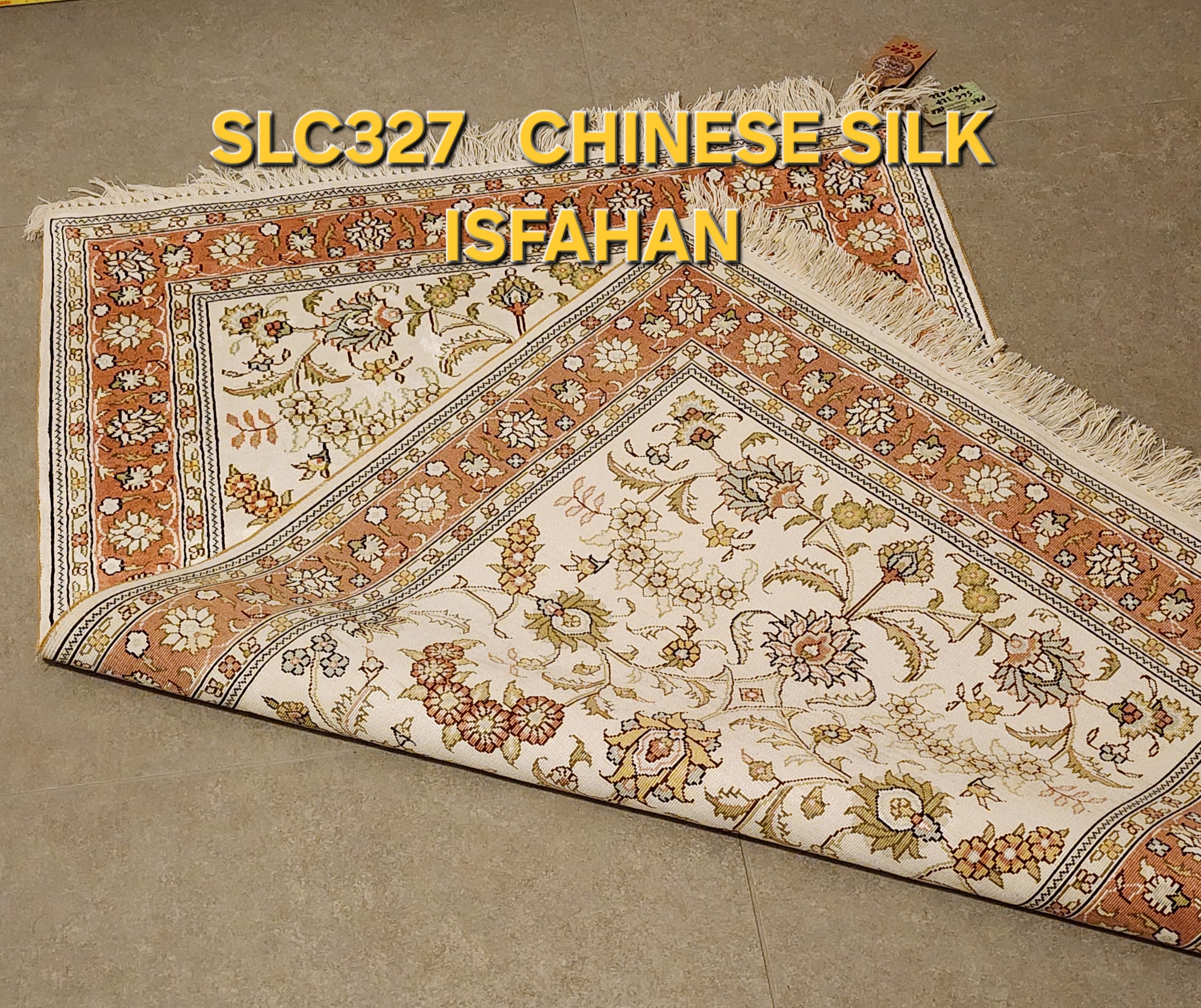 SLC327 SILK ISFAHAN | שטיח משי עבודת יד איספהן 100% 76x122 ס"מ