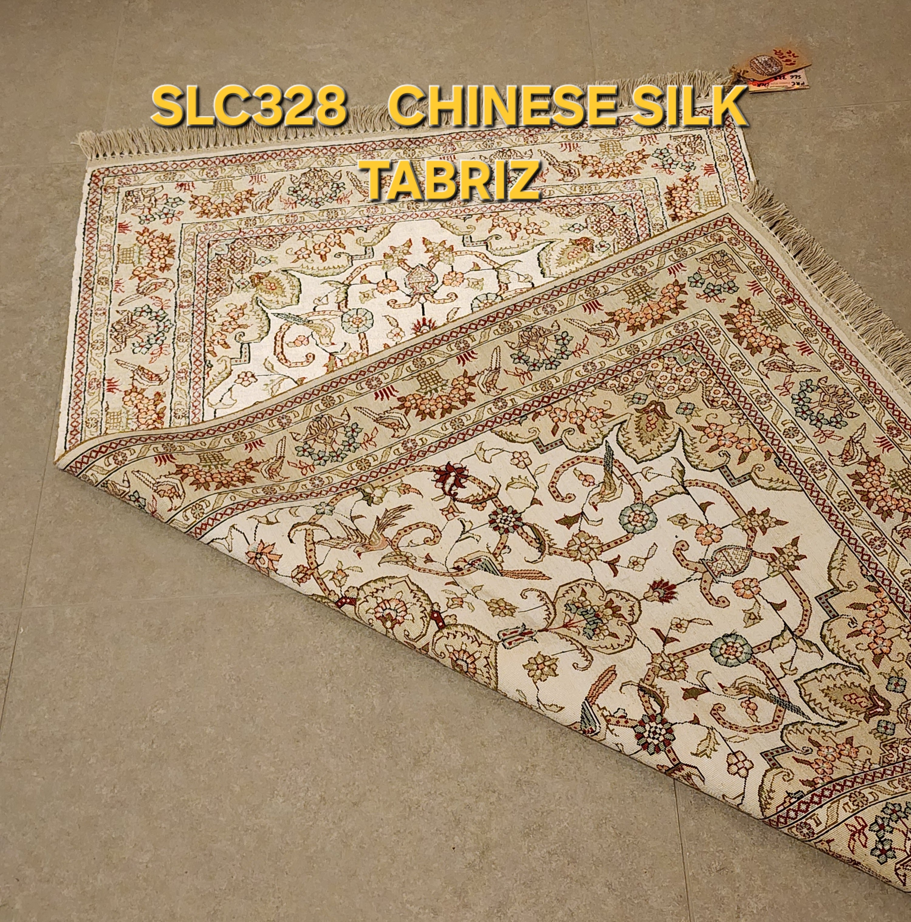 SLC328 SILK TABRIZ | שטיח משי עבודת יד טבריז 100% 76x125 ס"מ