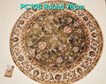 PC106 3D Printed Carpet Green/Cream Round 78cm | שטיח מודפס בסגנון פרסי אוריינטלי 3D עגול ירוק/קרם 78 ס"מ