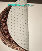 PC108 3D Printed Carpet Brown Round 78cm | שטיח מודפס בסגנון פרסי אוריינטלי 3D עגול חום 78 ס"מ