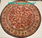 PC111 3D Printed Carpet Red/Brown Round 80cm | שטיח מודפס בסגנון פרסי אוריינטלי 3D עגול אדום/חום 80 ס"מ