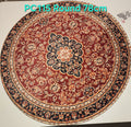 PC115 Printed Carpet Red/Brown Round 78cm | שטיח מודפס בסגנון פרסי אוריינטלי 3D עגול אדום/חום 78 ס"מ