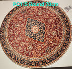 PC115 Printed Carpet Red/Brown Round 78cm | שטיח מודפס בסגנון פרסי אוריינטלי 3D עגול אדום/חום 78 ס"מ