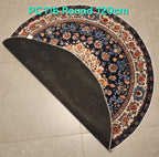 PC116 Printed Carpet Dark Blue Round 120cm | שטיח מודפס בסגנון פרסי אוריינטלי 3D עגול כחול כהה 120 ס"מ