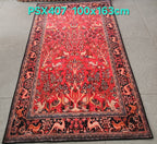 PSX407 Hamedan Persian Style Red | שטיח קיר אומנותי מודפס בסגנון המדהן פרסי 3D פרסי 100X163 ס"מ
