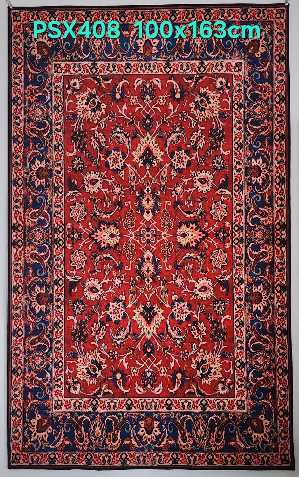 PSX408 Kashan Persian Style Red | שטיח קיר אומנותי מודפס בסגנון קשאן פרסי 3D פרסי 100X163 ס"מ