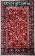 PSX408 Kashan Persian Style Red | שטיח קיר אומנותי מודפס בסגנון קשאן פרסי 3D פרסי 100X163 ס"מ