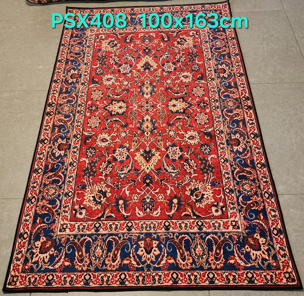 PSX408 Kashan Persian Style Red | שטיח קיר אומנותי מודפס בסגנון קשאן פרסי 3D פרסי 100X163 ס"מ