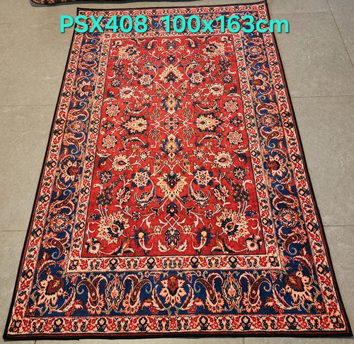 PSX408 Kashan Persian Style Red | שטיח קיר אומנותי מודפס בסגנון קשאן פרסי 3D פרסי 100X163 ס"מ