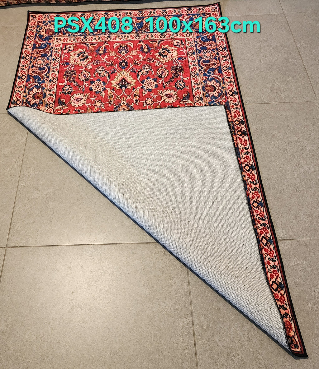 PSX408 Kashan Persian Style Red | שטיח קיר אומנותי מודפס בסגנון קשאן פרסי 3D פרסי 100X163 ס"מ