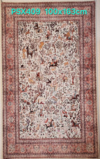 PSX409 Tabriz Persian Style Cream | שטיח קיר אומנותי מודפס בסגנון טבריז פרסי 3D פרסי 100X163 ס"מ