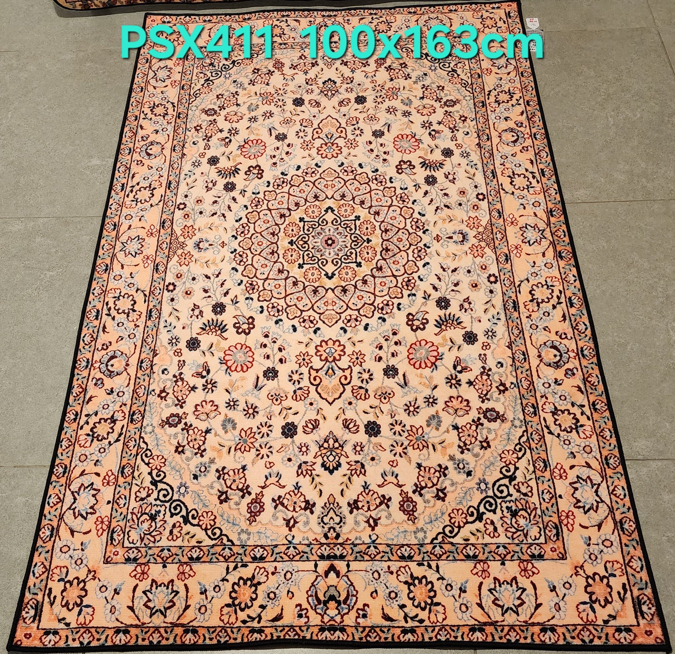 PSX411 Nain Persian Style Cream | שטיח קיר אומנותי מודפס בסגנון נעיין פרסי 3D פרסי 100X163 ס"מ