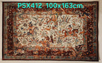 PSX412 Qum Persian Style Cream | שטיח קיר אומנותי מודפס בסגנון קום פרסי 3D פרסי 100X163 ס"מ