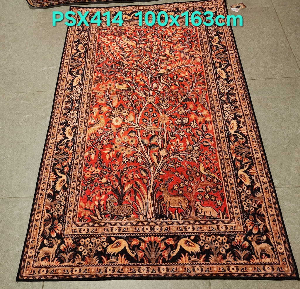 PSX414 Qum Tree of Life Persian Style | שטיח קיר אומנותי מודפס בסגנון קום פרסי 3D פרסי 100X163 ס"מ