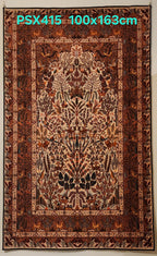 PSX415 Isfahan Tree of Life Persian Style | שטיח קיר אומנותי מודפס בסגנון איספהן פרסי עץ החיים 3D פרסי 100X163 ס"מ