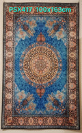 PSX417 Qum Persian Style Turquoise | שטיח קיר אומנותי מודפס סגנון קום פרסי 3D פרסי 100X163 ס"מ