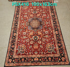 PSX416 Isfahan Persian Style Red | שטיח קיר אומנותי מודפס בסגנון איספהן פרסי 3 D פרסי 100X163 ס"מ
