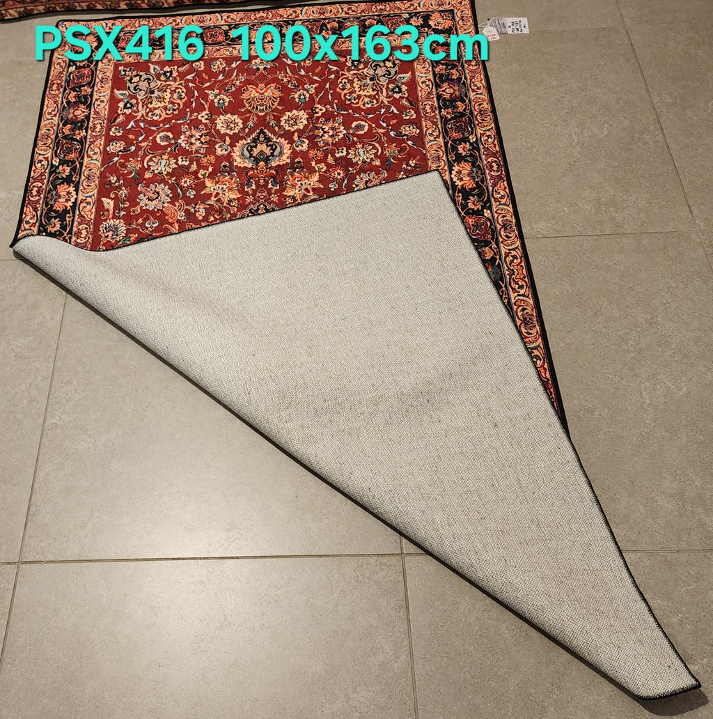 PSX416 Isfahan Persian Style Red | שטיח קיר אומנותי מודפס בסגנון איספהן פרסי 3 D פרסי 100X163 ס"מ