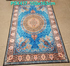 PSX417 Qum Persian Style Turquoise | שטיח קיר אומנותי מודפס סגנון קום פרסי 3D פרסי 100X163 ס"מ