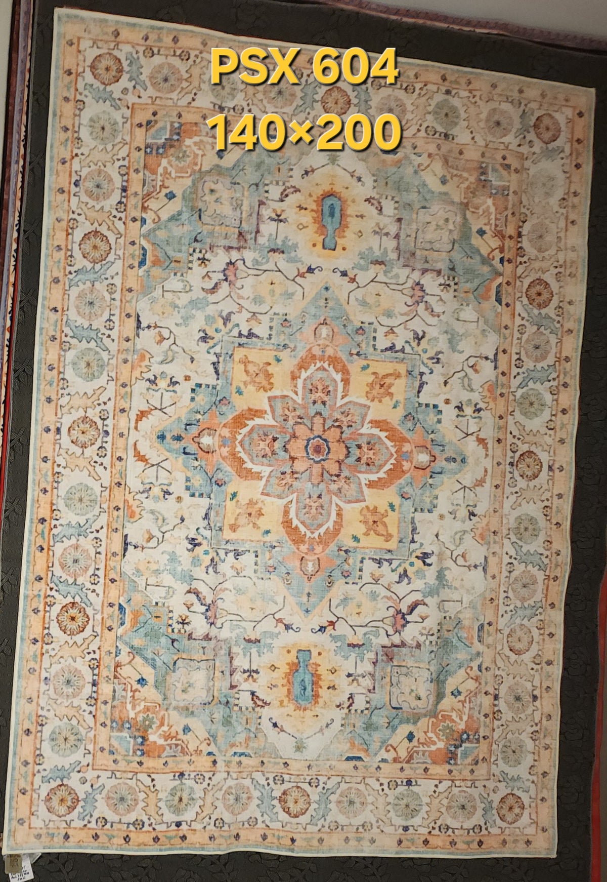 PSX 604 Printed Carpet Beige Colorful Persian 140X200 | שטיח מודפס דוגמא פרסית בז' צבעוני 140X200