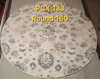 PCX 133 Printed Carpet Beige Flowers Round 160cm | שטיח מודפס פרחים בז' עגול 160 ס"מ