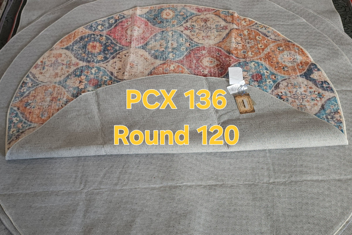 PCX 136 Printed Carpet Colorful Round 120cm | שטיח מודפס צבעוני עגול 120 ס"מ