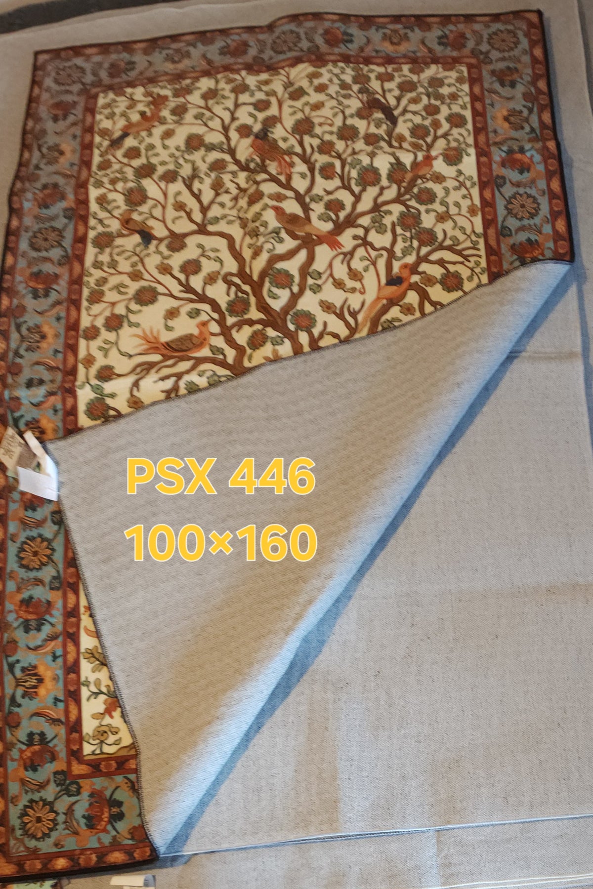 PSX 446 Printed Carpet Garden Birds Persian 100X160 | שטיח מודפס תמונת גן עם ציפורים 100X160