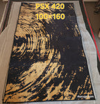 PSX 420 Printed Carpet Black Yellow Modern 100X160 | שטיח מודפס דוגמא מודרנית שחור צהוב 100X160