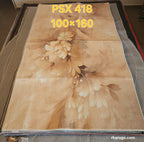 PSX 418 Printed Carpet Yellow Brown Modern 100X160 | שטיח מודפס דוגמא מודרנית צהוב חום 100X160