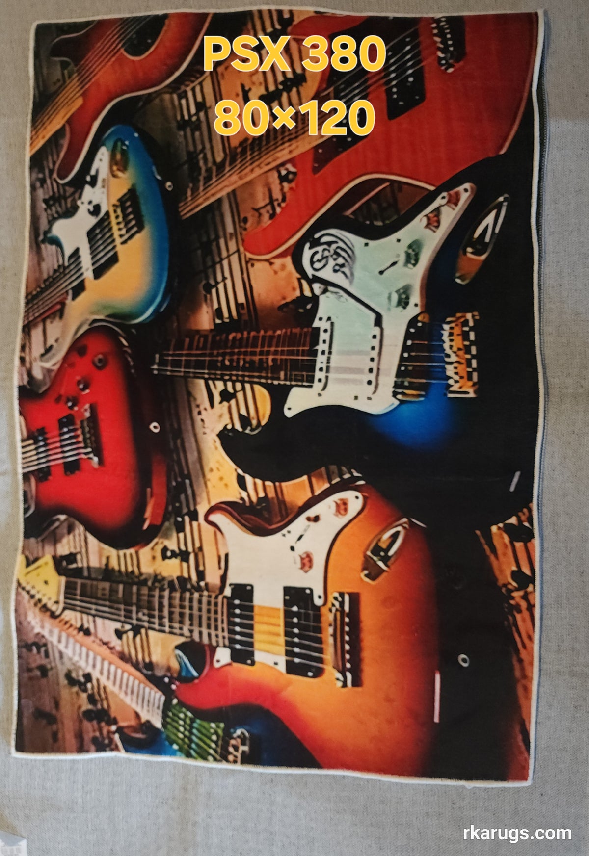 PSX 380 Printed Carpet Colorful Guitars  80X120 | שטיח מודפס גיטרות צבעוני 80X120