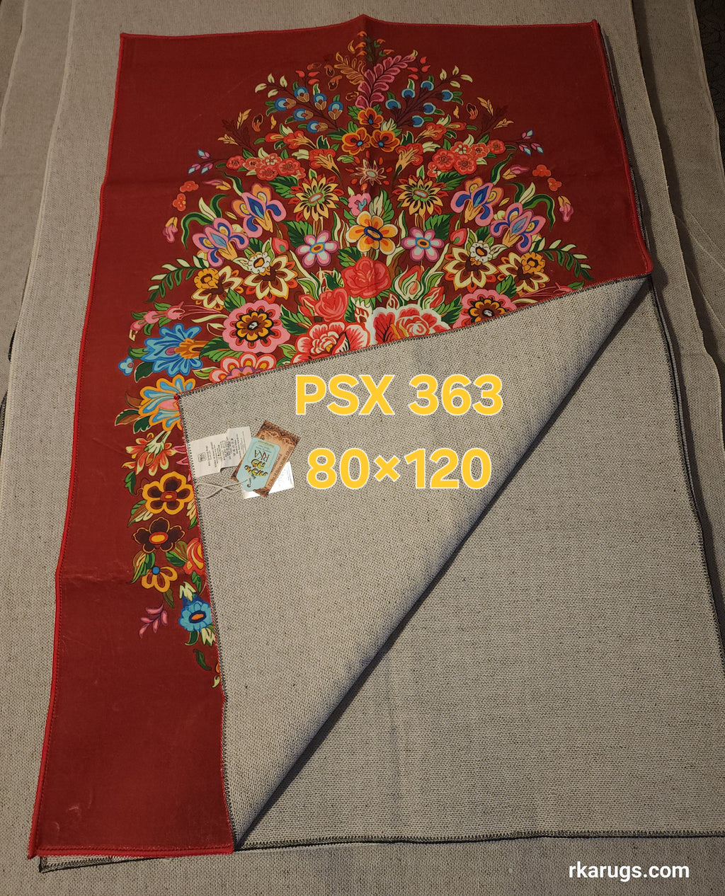 PSX 363 Printed Carpet Flower Vase Persian 80X120 | שטיח מודפס אגרטל פרחים פרסי 80X120