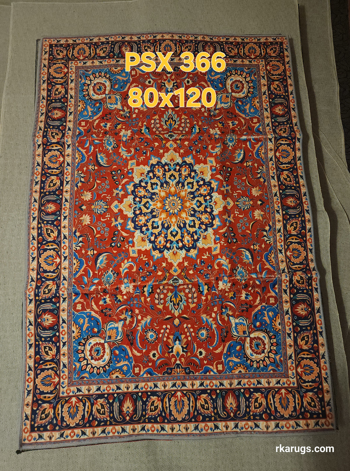 PSX 366 Printed Carpet Red Medallion Persian 80X120 | שטיח מודפס אדום מדליון פרסי 80X120
