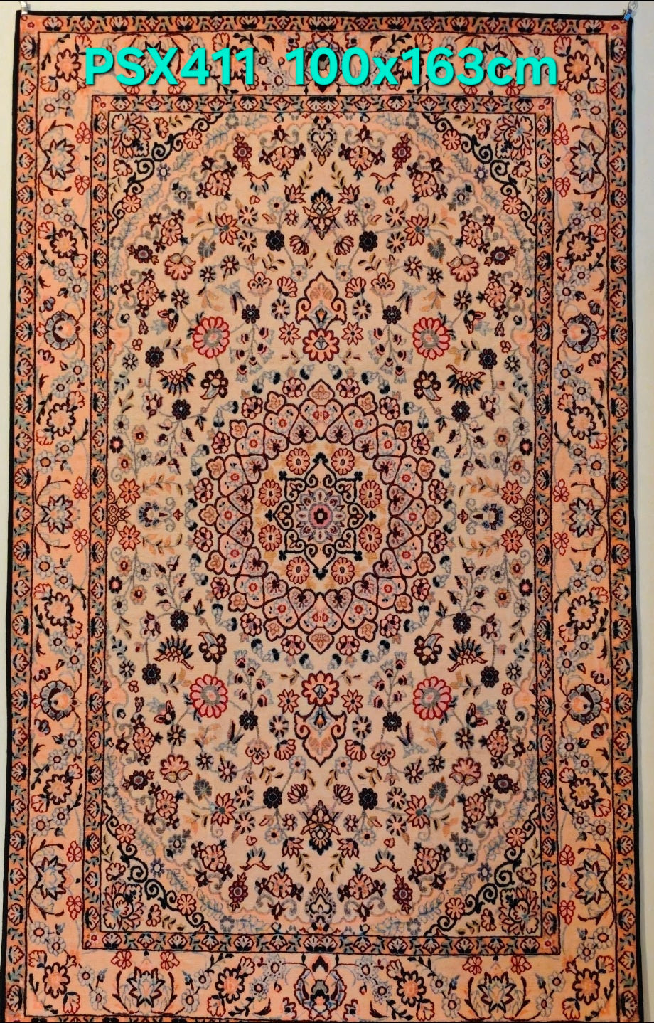 PSX411 Nain Persian Style Cream | שטיח קיר אומנותי מודפס בסגנון נעיין פרסי 3D פרסי 100X163 ס"מ